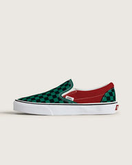 Classic Slip-On Checkerboard Shoe - Checkerboard Green / Red