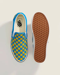 Classic Slip-On Checkerboard Shoe - Checkerboard Blue / Yellow