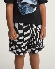 Little Kids Primary II Printed Elastic Boardshort - Black / White