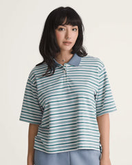 Swing Knit Polo Shirt - Glacial Slate Blue