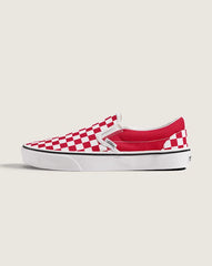 Game Day Classic Slip-On Checkerboard Shoe - Checkerboard Crimson Red / True White