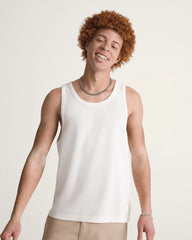 Premium Waffle Tank Top - Egret White