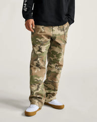 Drill Chore Carpenter Loose Denim Pants - Vintage Camo Black