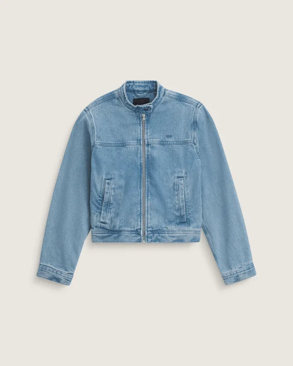 Premium Wmn Pomona Collarless Station Jacket - Stonewash Blue