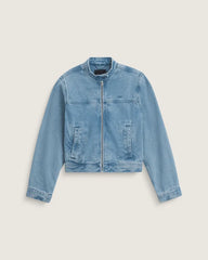 Premium Wmn Pomona Collarless Station Jacket - Stonewash Blue