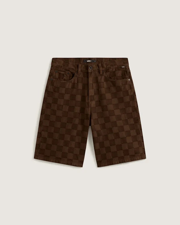 Check-5 Baggy Denim Shorts - Demitasse Brown