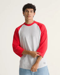 Standard Raglan T-Shirt - Crimson Haze Red / Ash Heather Grey