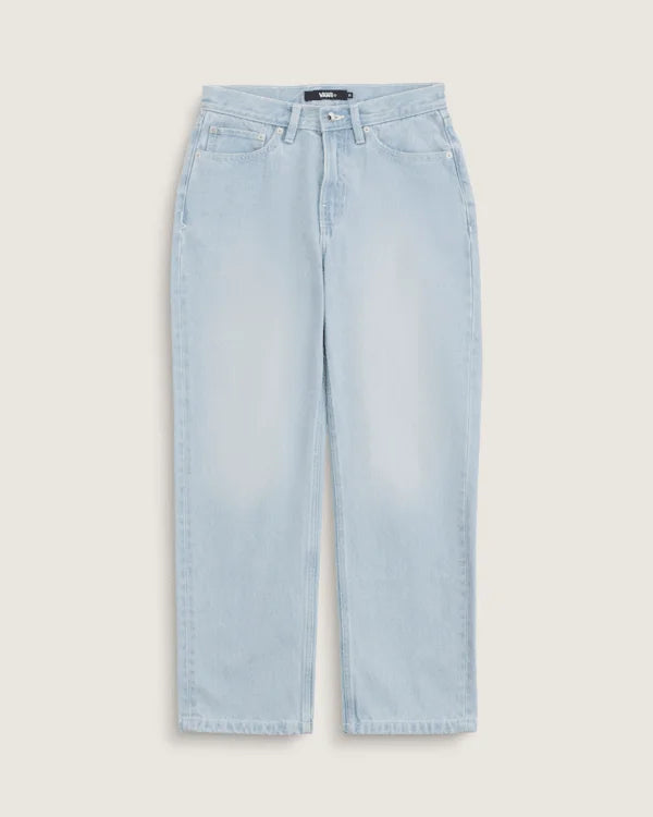 Check-5 Mid Rise Straight Pants - Light Stonewash Blue