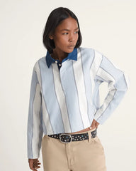 Becky Rugby Shirt - Soft Slate Blue