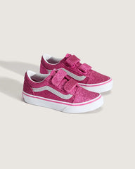 Little Kids Old Skool V Shoe - Glitter Raspberry Rose Pink