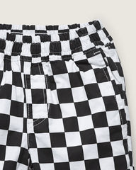 Little Kids Range Elastic Checkerboard Shorts - Black / White