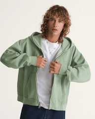 Premium Zip Hoodie - Grey Olive Green