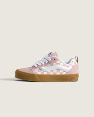 Big Kids Knu Skool Shoe - Gum Checkerboard Misty Mauve Pink