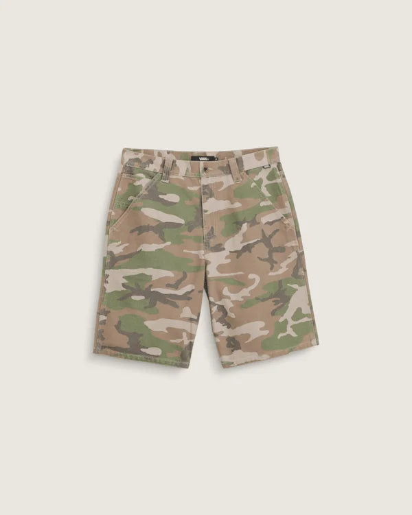 Drill Chore Loose Shorts - Vintage Camo Green