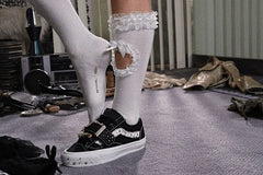 Vans X METAGIRL Ruffle Knee High Sock - MetaGirl Blanc De Blanc White