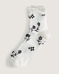 Sereno Lace Crew Socks - Marshmallow White / Black