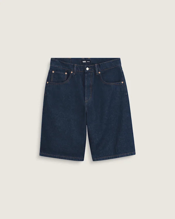 Premium Check-5 Baggy Denim Short - Dark Rinse Blue