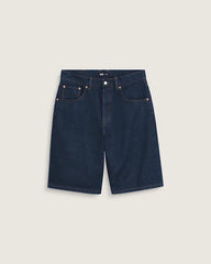 Premium Check-5 Baggy Denim Short - Dark Rinse Blue