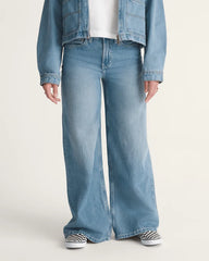 Check-5 Low Rise Baggy Pants - Stonewash Blue