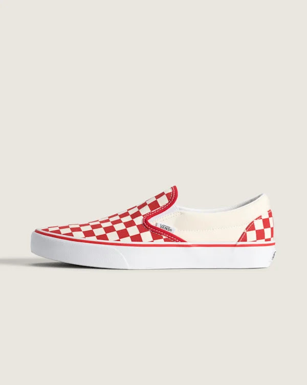Classic Slip-On Checkerboard Shoe - Checkerboard Racing Red / White