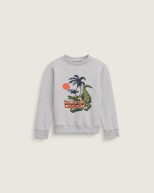 Little Kids Wise Croc Crew Sweatshirt - Cement Heather Grey