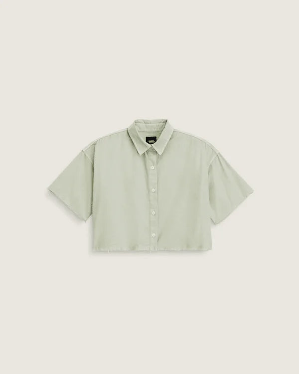 Crop Shirt - Soft Sage Green