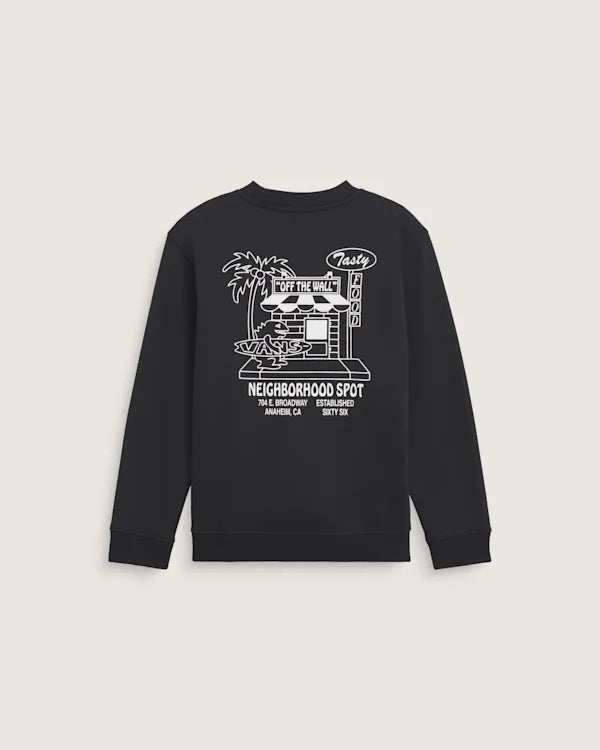 Kids Food Spot Crew Pullover - Black