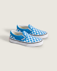 Little Kids Classic Slip-On Checkerboard Shoe - Checkerboard Bright Azure Blue